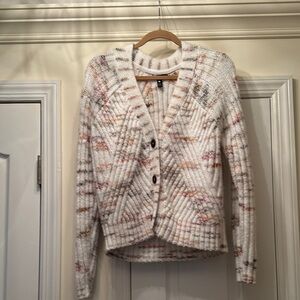 Cozy V-Neck Sweater - Multicolor Knit